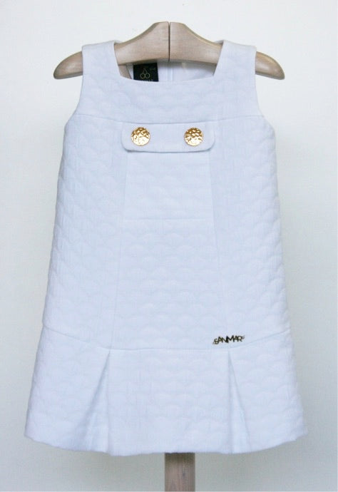 Vestido Blanco de Algodón Estrella Dorada Infantil